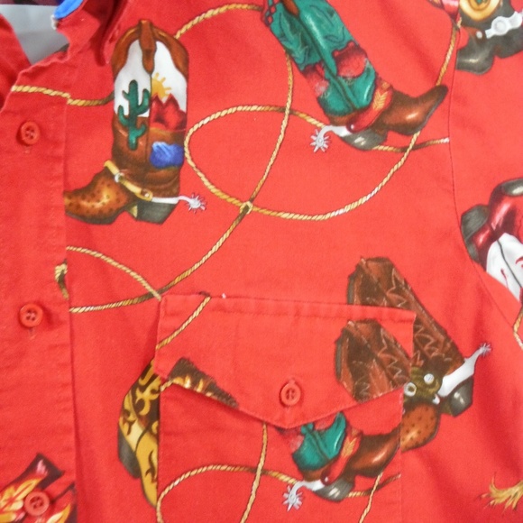 VTG Roper Western Button Down Shirt - Cowboy Boots - Picture 7 of 8